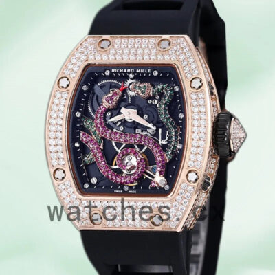 Richard Mille RM 026 Unisex 45*39mm RM 026-003 Transparent Dial Rose Gold Replica Watches