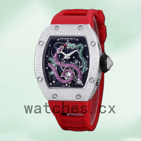 Richard Mille RM 026 Unisex 45*39mm RM 026-004 Silver Rubber Band Replica Watches