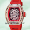 Richard Mille RM 052 RM 052-012 50*42mm Men Diamonds Skull Dial Rubber Band Replica Watches