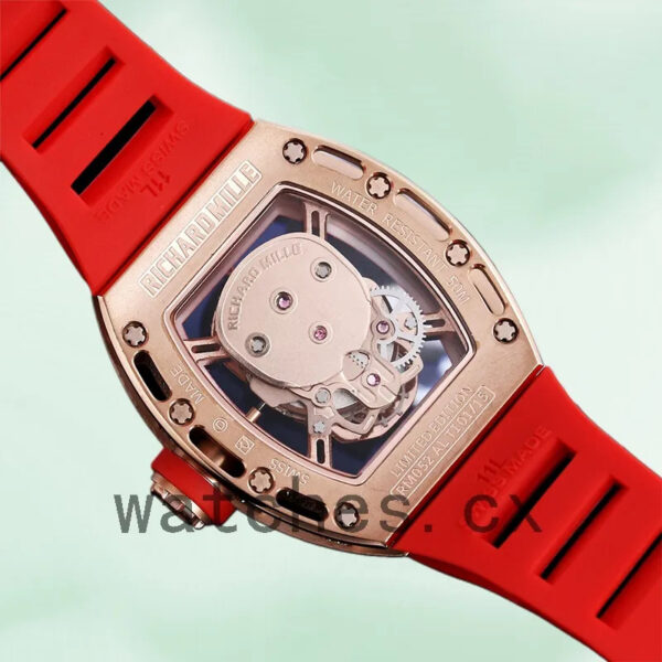 Richard Mille RM 052 RM 052-012 50*42mm Men Diamonds Skull Dial Rubber Band Replica Watches - Image 4