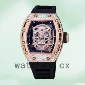 Richard Mille RM 052 Men RM 052-014 50*42mm Diamonds Skull Dial Automatic Replica Watches