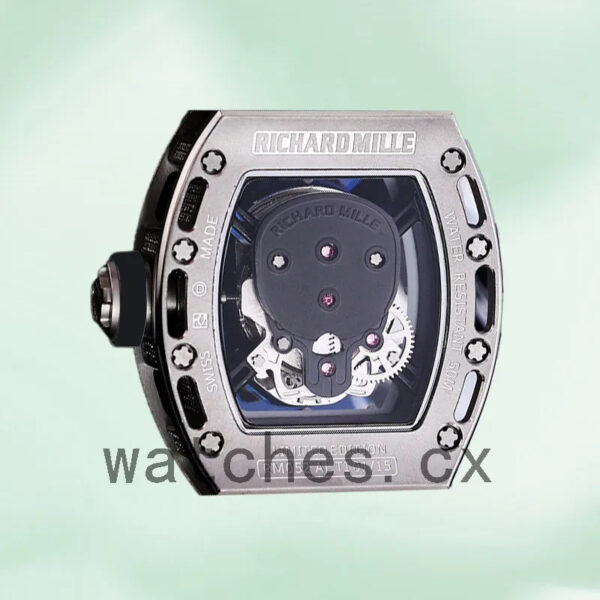 Richard Mille RM 052 RM 052-016 Men 50*42mm Silver Rubber Band Replica Watches - Image 3