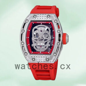 Richard Mille RM 052 50*42mm Men RM 052-017 Diamonds Skull Dial Replica Watches