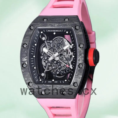 Richard Mille RM 055 RM 055-022 Men 50*42mm Transparent Dial Black Replica Watches