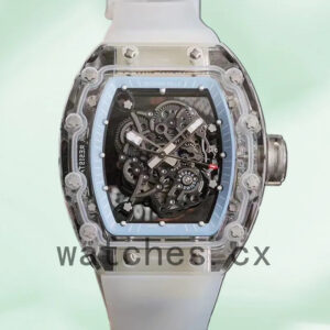 Richard Mille RM055 Around 50*40mm Men RM055 Rubber Band Transparent Dial Replica Watches