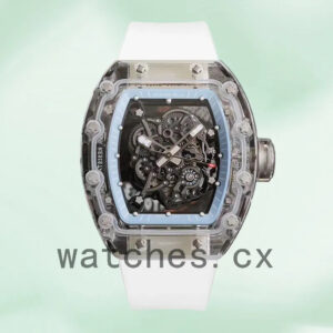 Richard Mille RM055 Around 50*40mm Men RM055 Rubber Band Transparent Dial Replica Watches