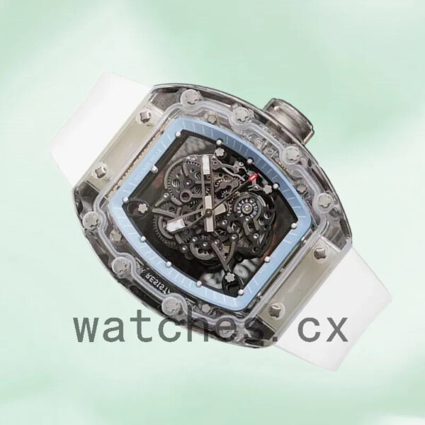 Richard Mille RM055 Around 50*40mm Men RM055 Rubber Band Transparent Dial Replica Watches - Image 3