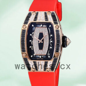 Richard Mille RM 07-01 RM 07-01-012 31*45mm Ladies Rubber Band Black With Diamonds Dial Replica Watches