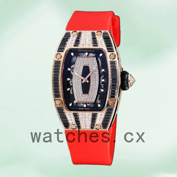 Richard Mille RM 07-01 RM 07-01-012 31*45mm Ladies Rubber Band Black With Diamonds Dial Replica Watches