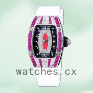 Richard Mille RM 07-01 31*45mm RM 07-01-013 Ladies Silver Red With Diamonds Dial Replica Watches