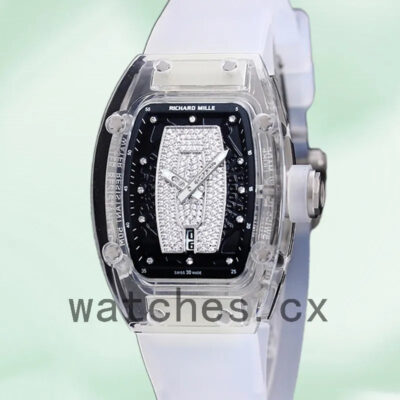 Richard Mille RM 07-02 RM 07-02-004 46*32mm Ladies Rubber Band Diamonds Dial Replica Watches