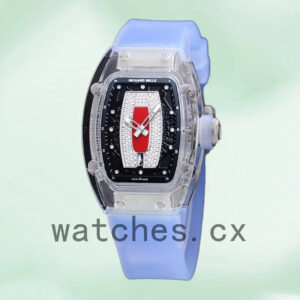 Richard Mille RM 07-02 RM 07-02-005 46*32mm Ladies Red With Diamonds Dial Transparent Replica Watches