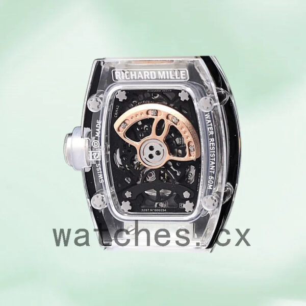Richard Mille RM 07-02 RM 07-02-005 46*32mm Ladies Red With Diamonds Dial Transparent Replica Watches - Image 3