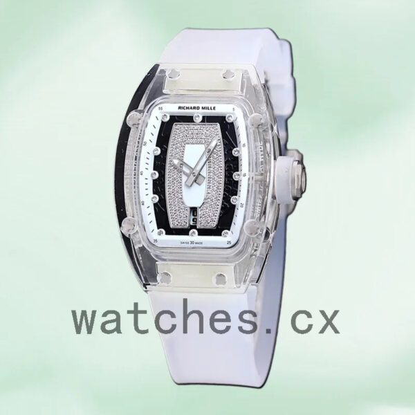 Richard Mille RM 07-02 Ladies 46*32mm RM 07-02-007 White With Diamonds Dial Replica Watches