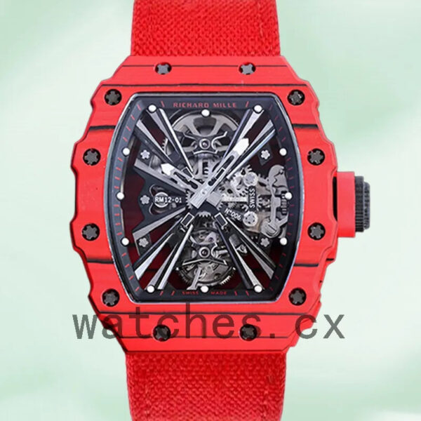 Richard Mille RM12-01 RM12-01 Men Around 50*40mm Automatic Transparent Dial Replica Watches