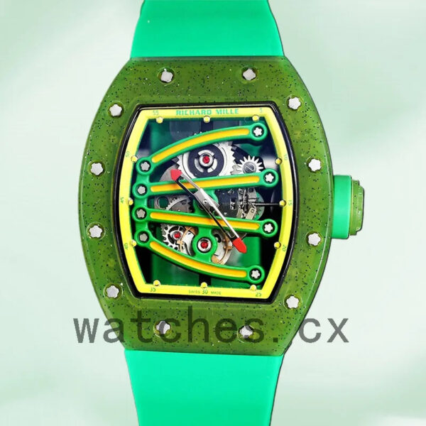 Richard Mille RM 56-01 RM 56-01-003 50*42mm Men Green Rubber Band Replica Watches