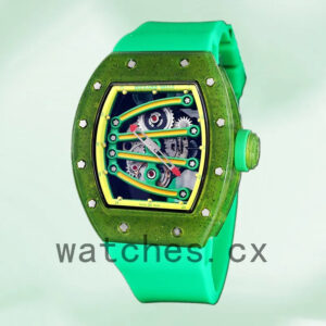 Richard Mille RM 56-01 RM 56-01-003 50*42mm Men Green Rubber Band Replica Watches