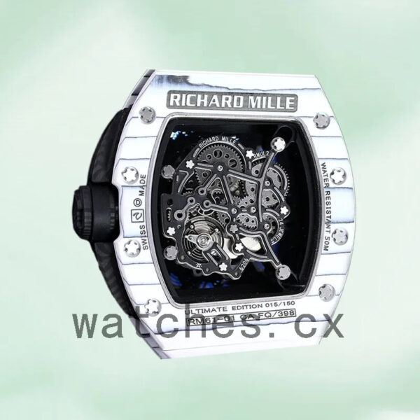 Richard Mille RM 61-01 50*40mm Men RM 61-01-004 Automatic White Replica Watches - Image 4