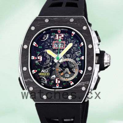 Richard Mille RM 62-01 50*42mm Men RM 62-01-002 Black Rubber Band Replica Watches