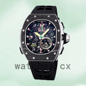 Richard Mille RM 62-01 50*42mm Men RM 62-01-002 Black Rubber Band Replica Watches