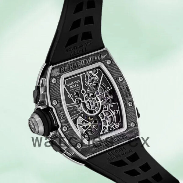 Richard Mille RM 62-01 50*42mm Men RM 62-01-002 Black Rubber Band Replica Watches - Image 3