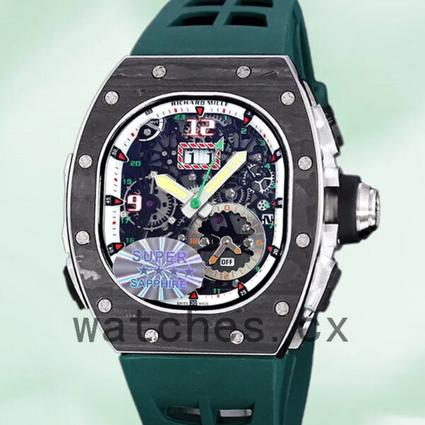Richard Mille RM 62-01 50*42mm RM 62-01-006 Men Rubber Band Black Replica Watches