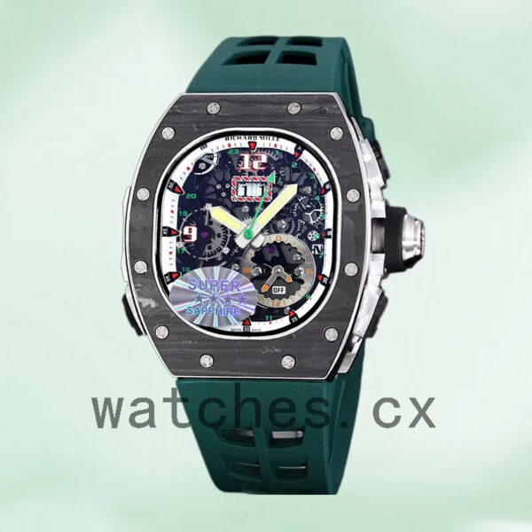 Richard Mille RM 62-01 50*42mm RM 62-01-006 Men Rubber Band Black Replica Watches