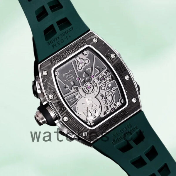 Richard Mille RM 62-01 50*42mm RM 62-01-006 Men Rubber Band Black Replica Watches - Image 4