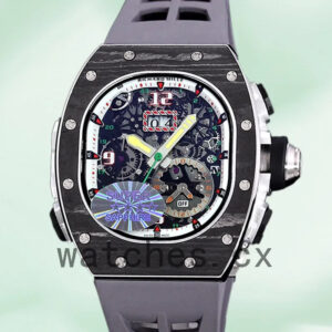 Richard Mille RM 62-01 RM 62-01-007 Men 50*42mm Rubber Band Transparent Dial Replica Watches