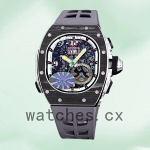 Richard Mille RM 62-01 RM 62-01-007 Men 50*42mm Rubber Band Transparent Dial Replica Watches
