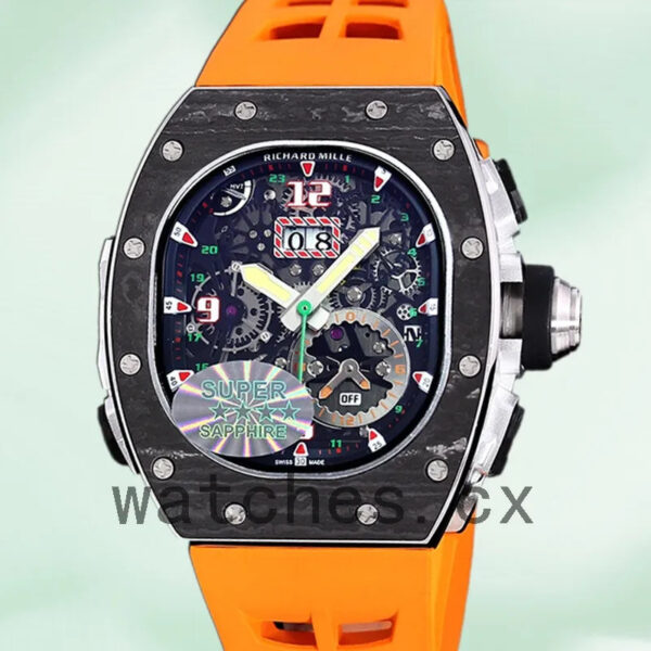 Richard Mille RM 62-01 RM 62-01-009 50*42mm Men Rubber Band Black Replica Watches