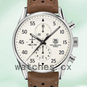 Tag Heuer Carrera Men’s 43mm CAR2015.FC6321 Leather Strap White Dial