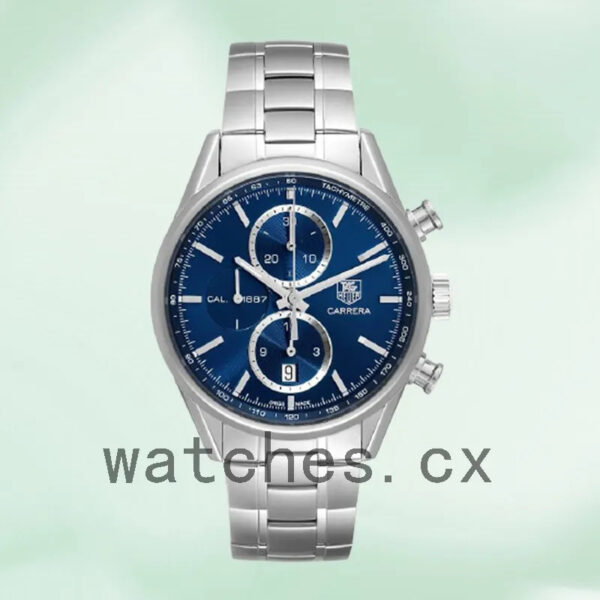 Tag Heuer Carrera CAR2115 Men’s 43mm Blue Dial Silver-tone - Image 2