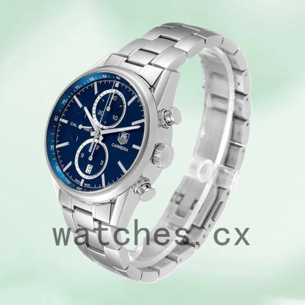 Tag Heuer Carrera CAR2115 Men’s 43mm Blue Dial Silver-tone - Image 3