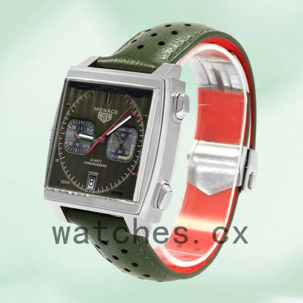 Tag Heuer Monaco CAW211E.FC6414 Men’s 40mm Silver-tone Green Dial - Image 3