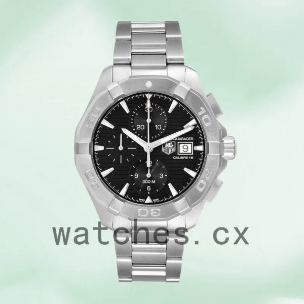 Tag Heuer Aquaracer Men’s 43mm CAY2110.BA0927 Bracelet Black Dial - Image 2