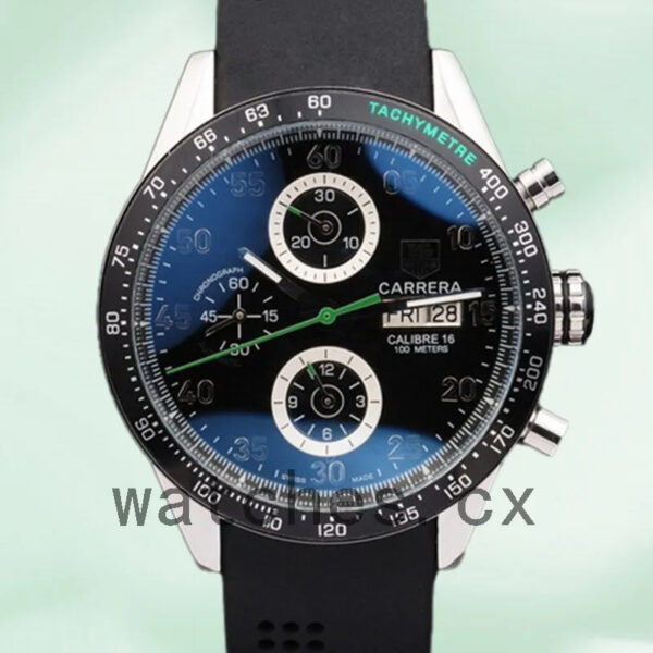 Tag Heuer Carrera 43mm CarreraBKAR-001 Men’s Rubber Band Black Dial