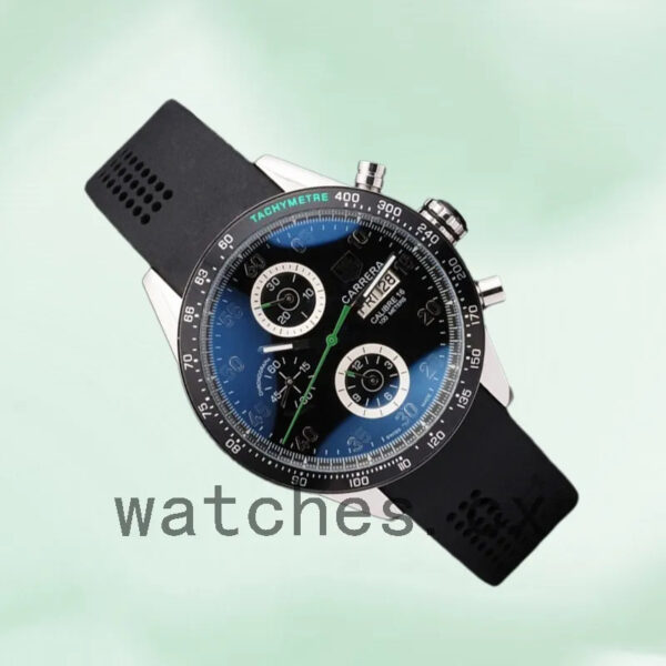 Tag Heuer Carrera 43mm CarreraBKAR-001 Men’s Rubber Band Black Dial - Image 3