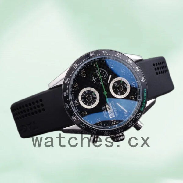 Tag Heuer Carrera 43mm CarreraBKAR-001 Men’s Rubber Band Black Dial - Image 4
