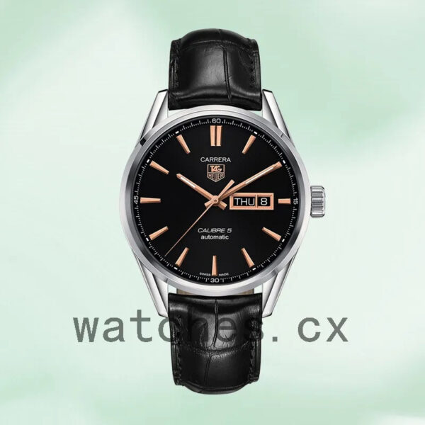 Tag Heuer Carrera 43mm WAR201C.FC6266 Men’s Silver-tone Leather Strap - Image 2