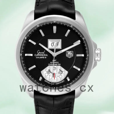 Tag Heuer Carrera 43mm WAV5111-1 Men’s Black Dial Leather Strap