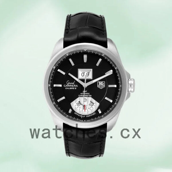 Tag Heuer Carrera 43mm WAV5111-1 Men’s Black Dial Leather Strap - Image 2