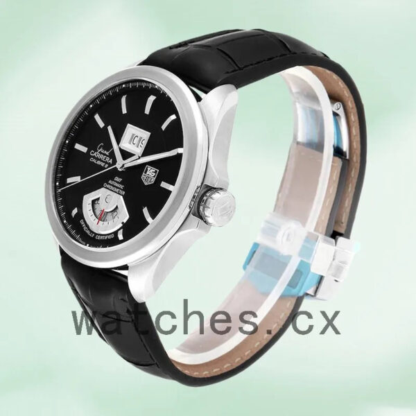 Tag Heuer Carrera 43mm WAV5111-1 Men’s Black Dial Leather Strap - Image 3