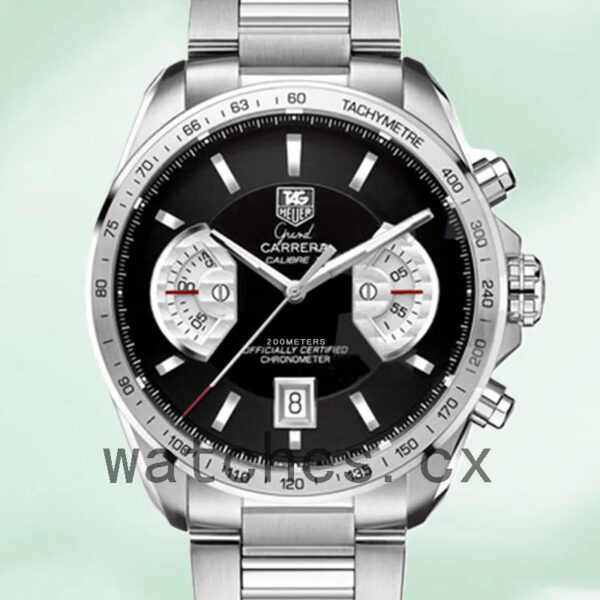 Tag Heuer Grand Carrera Men CAV511A.BA0902 43mm Silver-tone Black Dial