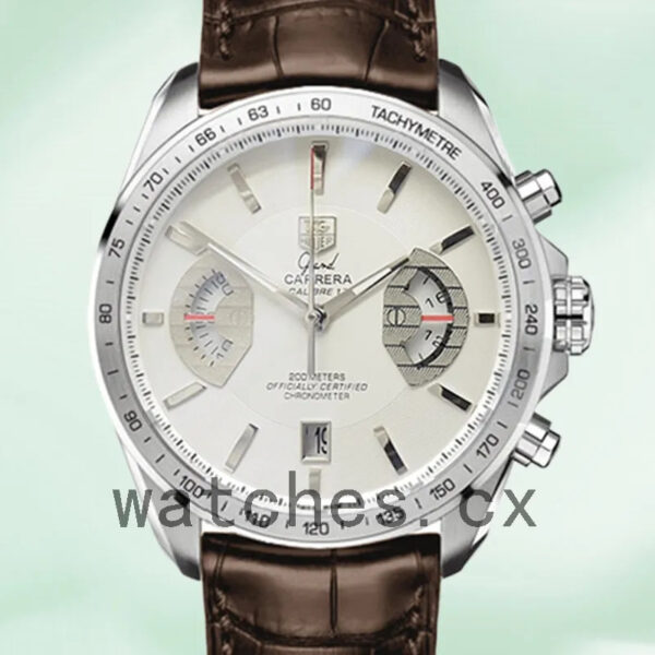 Tag Heuer Grand Carrera 43mm Men CAV511B.FC6231 Silver-tone