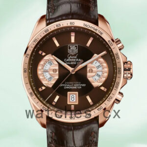 Tag Heuer Grand Carrera 43mm CAV514C.FC8171 Men Quartz Rose Gold-tone