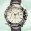 Tag Heuer Aquaracer CAY211A-004 Men 43mm Leather Strap Silver-tone