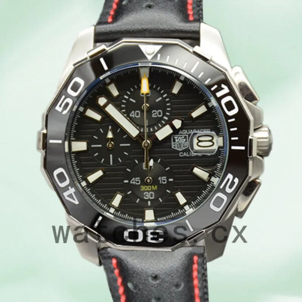 Tag Heuer Aquaracer 43mm CAY211A.FC6361-001 Men Quartz Leather Strap