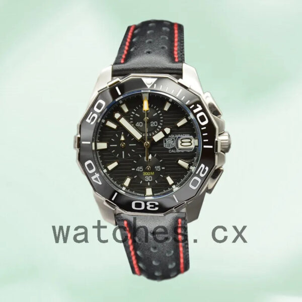 Tag Heuer Aquaracer 43mm CAY211A.FC6361-001 Men Quartz Leather Strap - Image 2