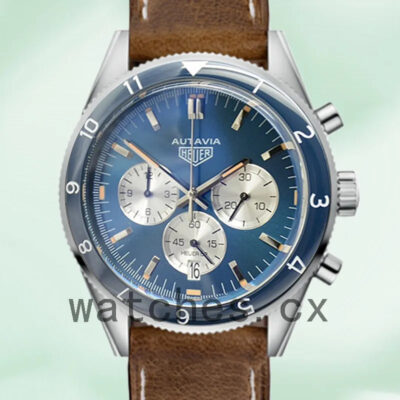 Tag Heuer Autavia Men 43mm CBE2110-001 Quartz Leather Strap